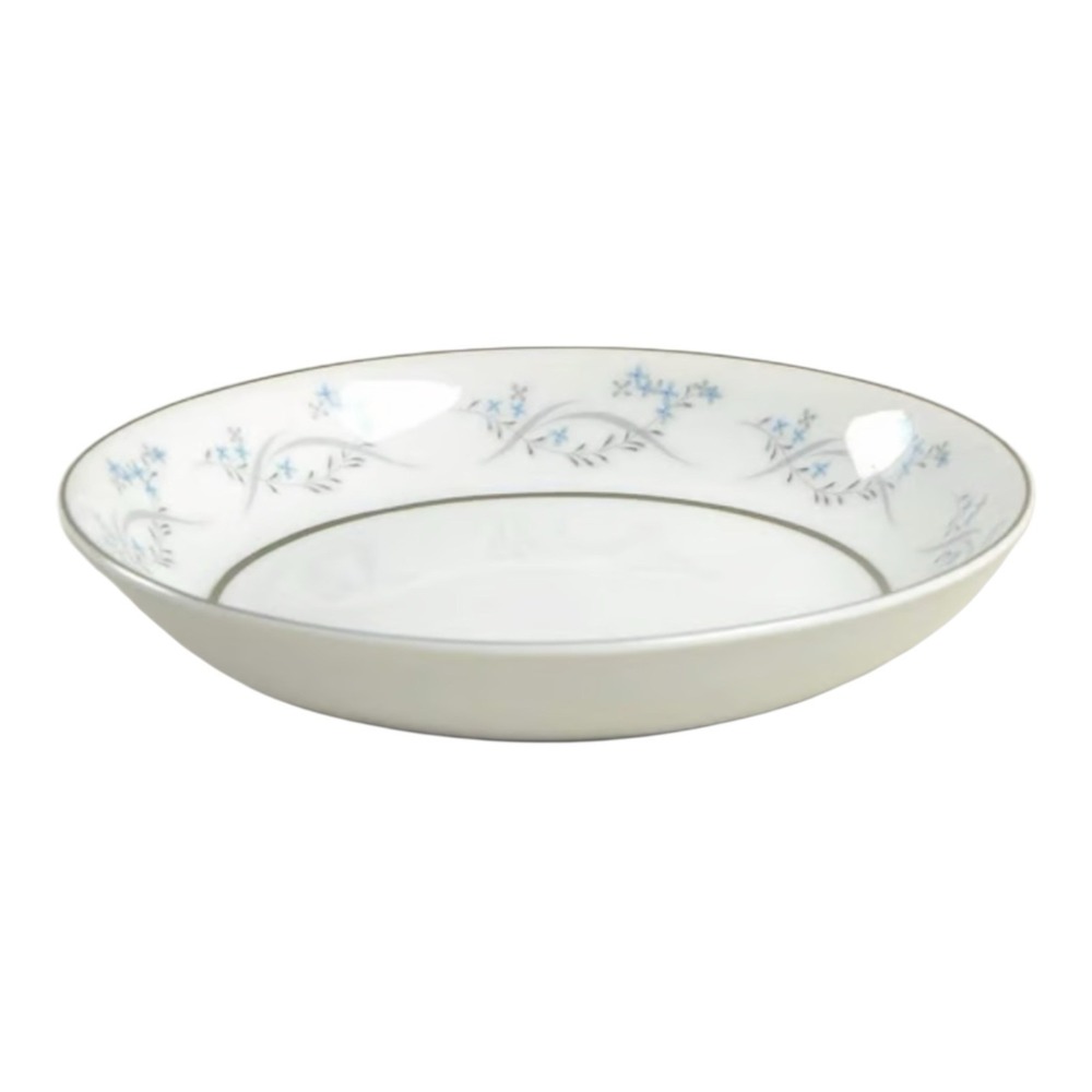 Counselor Fine China 1943 Symphony Japan 7 1/2" Coupe Bowl Blue Silver Floral